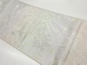 孔雀模様織出し袋帯